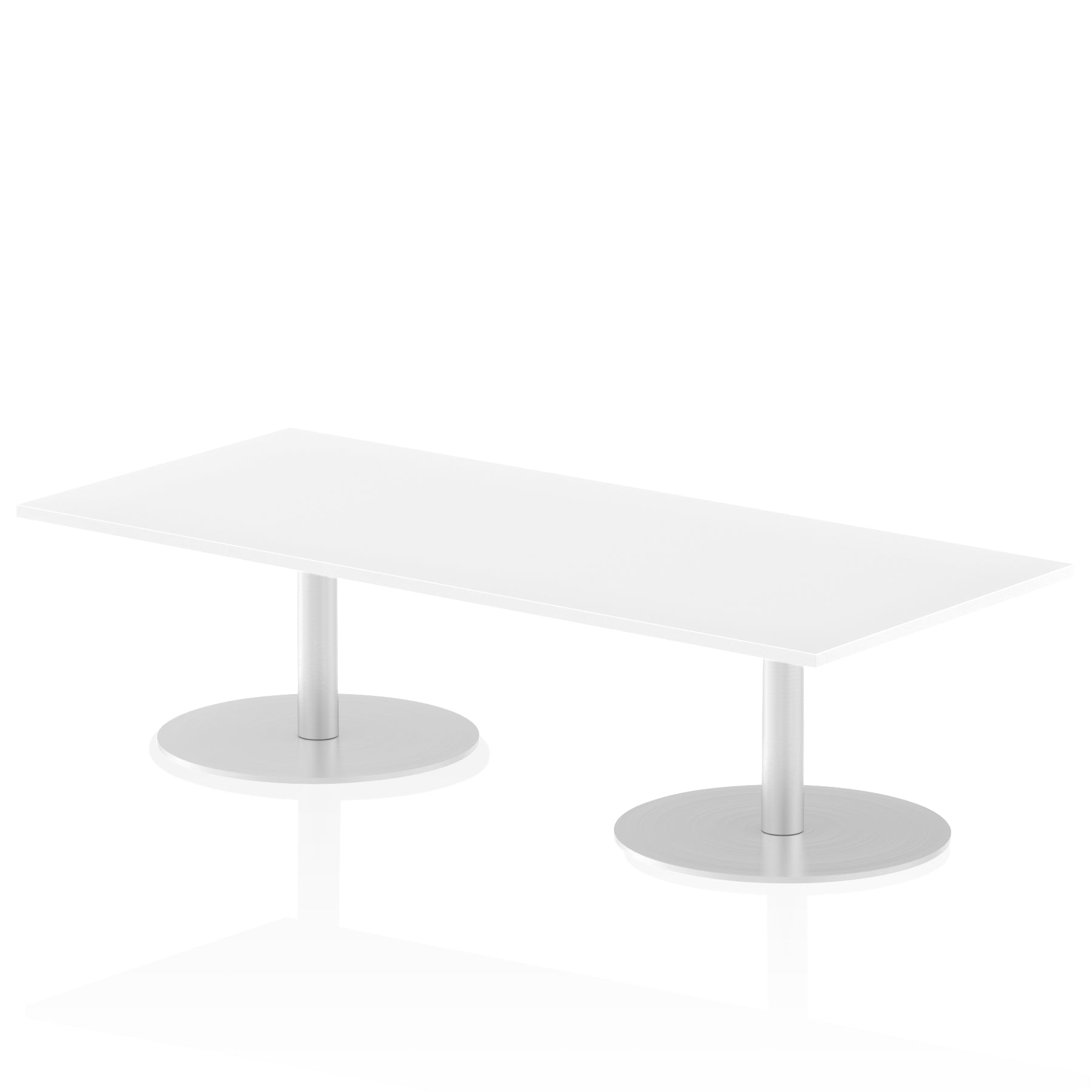 Italia Rectangular Poseur Table - MFC Material, Self-Assembly, Bistro Leg, Silver Frame, 5-Year Guarantee - Multiple Sizes (1200-1800mm Width)