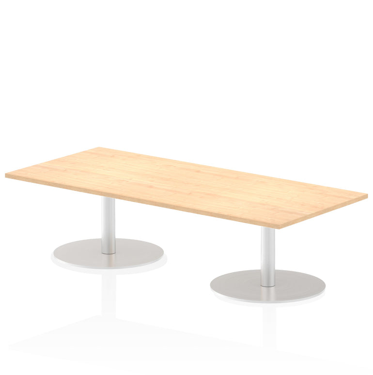Italia Rectangular Poseur Table - MFC Material, Self-Assembly, Bistro Leg, Silver Frame, 5-Year Guarantee - Multiple Sizes (1200-1800mm Width)