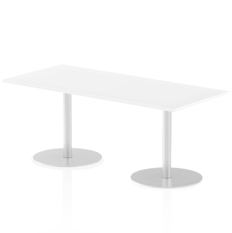 Italia Rectangular Poseur Table - MFC Material, Self-Assembly, Bistro Leg, Silver Frame, 5-Year Guarantee - Multiple Sizes (1200-1800mm Width)