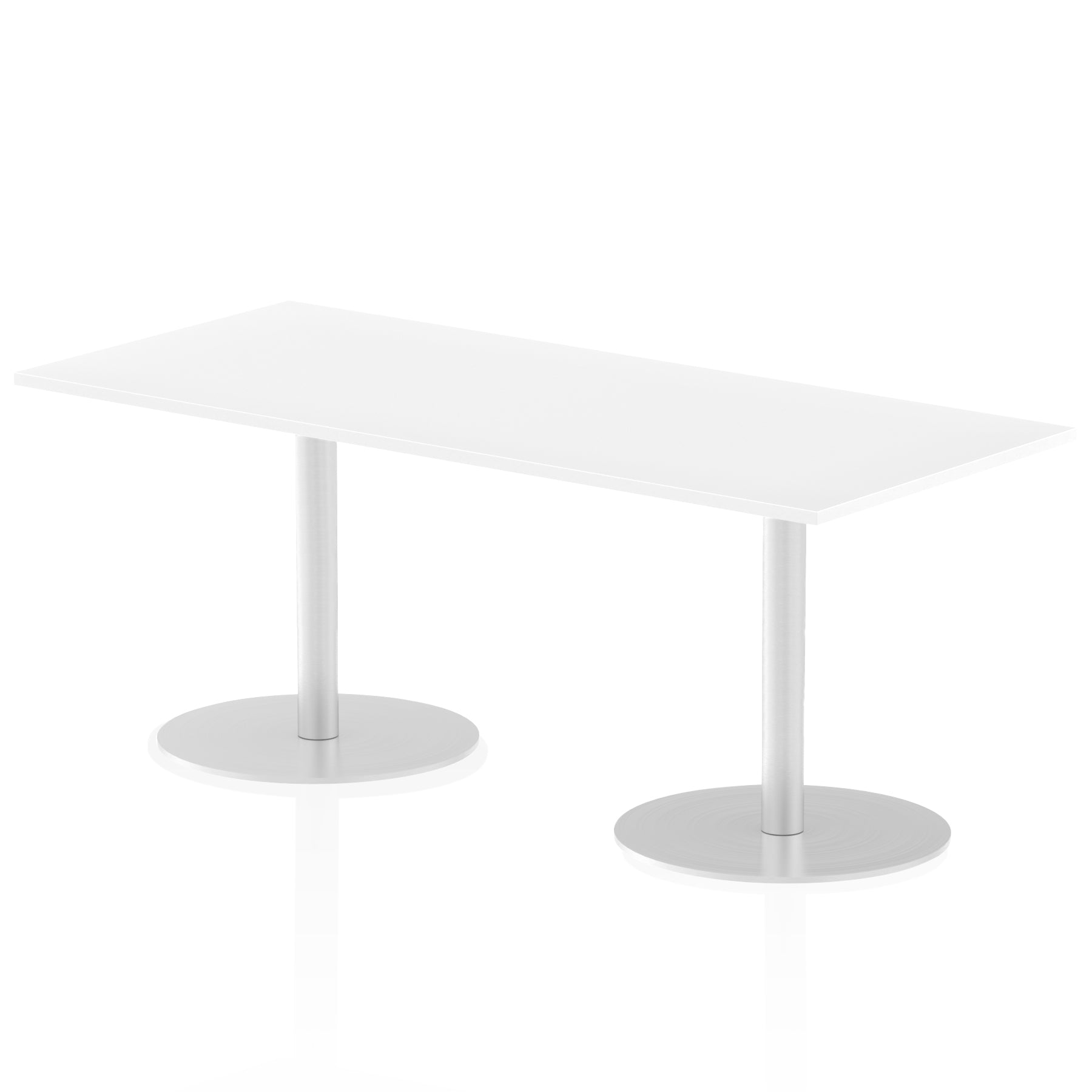 Italia Rectangular Poseur Table - MFC Material, Self-Assembly, Bistro Leg, Silver Frame, 5-Year Guarantee - Multiple Sizes (1200-1800mm Width)