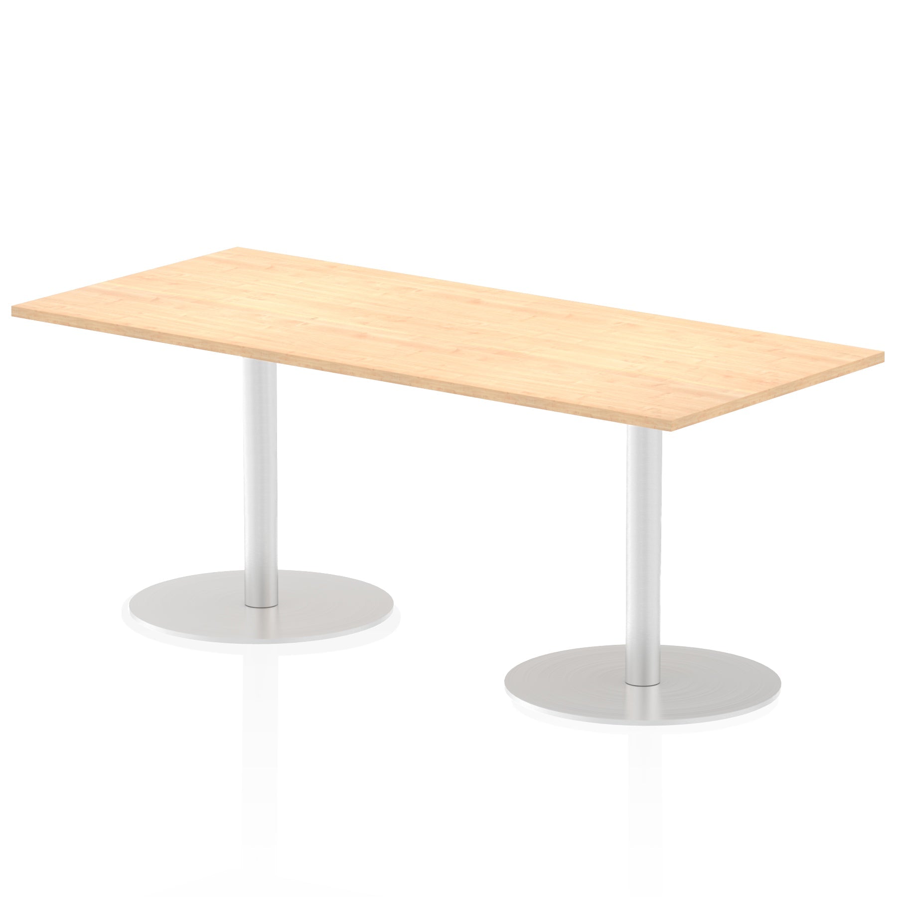 Italia Rectangular Poseur Table - MFC Material, Self-Assembly, Bistro Leg, Silver Frame, 5-Year Guarantee - Multiple Sizes (1200-1800mm Width)