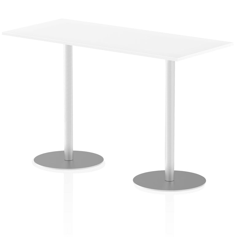 Italia Rectangular Poseur Table - MFC Material, Self-Assembly, Bistro Leg, Silver Frame, 5-Year Guarantee - Multiple Sizes (1200-1800mm Width)