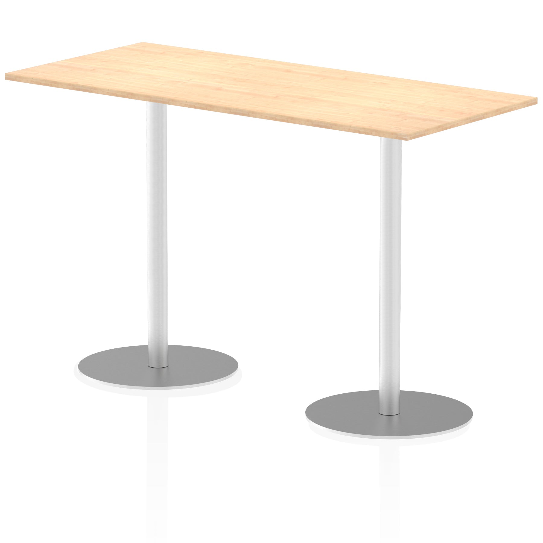 Italia Rectangular Poseur Table - MFC Material, Self-Assembly, Bistro Leg, Silver Frame, 5-Year Guarantee - Multiple Sizes (1200-1800mm Width)