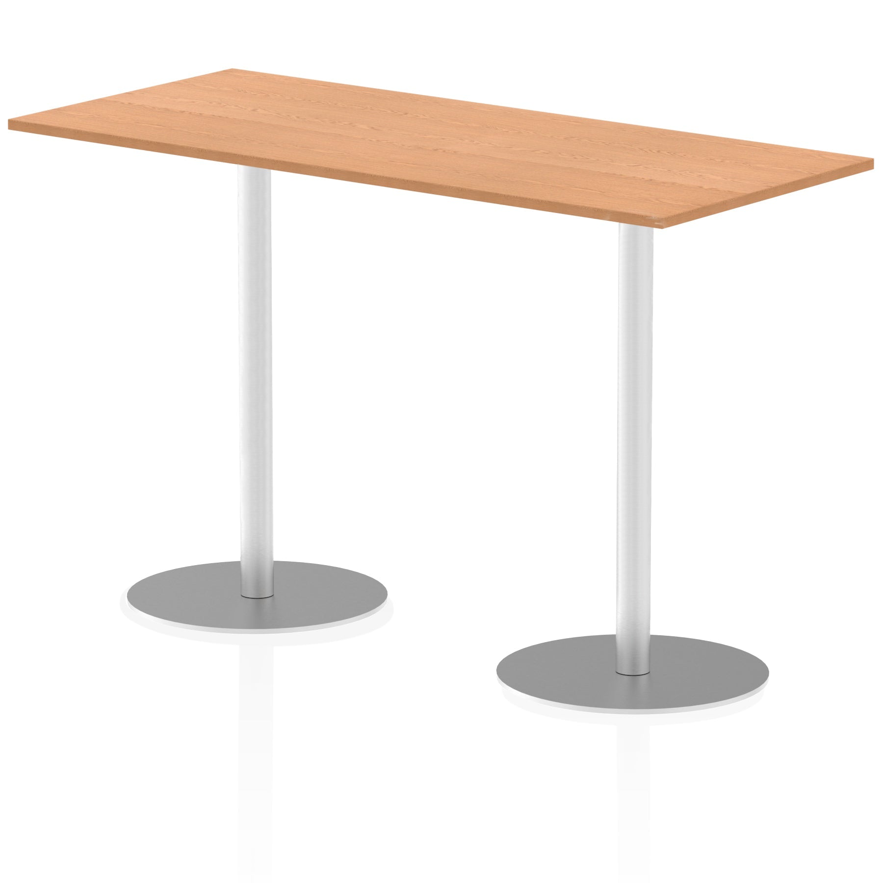 Italia Rectangular Poseur Table - MFC Material, Self-Assembly, Bistro Leg, Silver Frame, 5-Year Guarantee - Multiple Sizes (1200-1800mm Width)