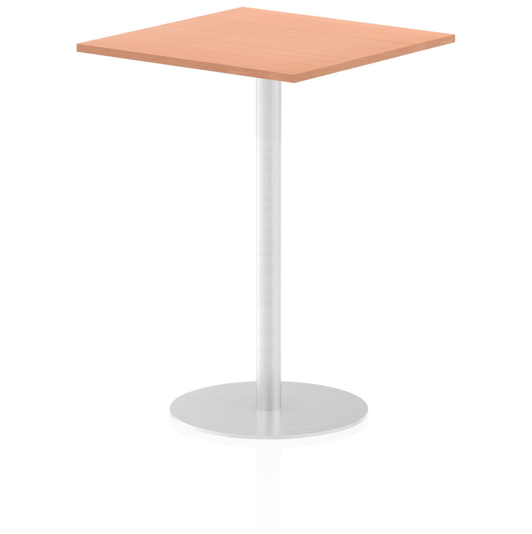 Italia Square Poseur Table - MFC Material, Self-Assembly, Bistro Leg, Silver Frame, 5-Year Guarantee - 1000x1000, 800x800, 600x600mm Sizes