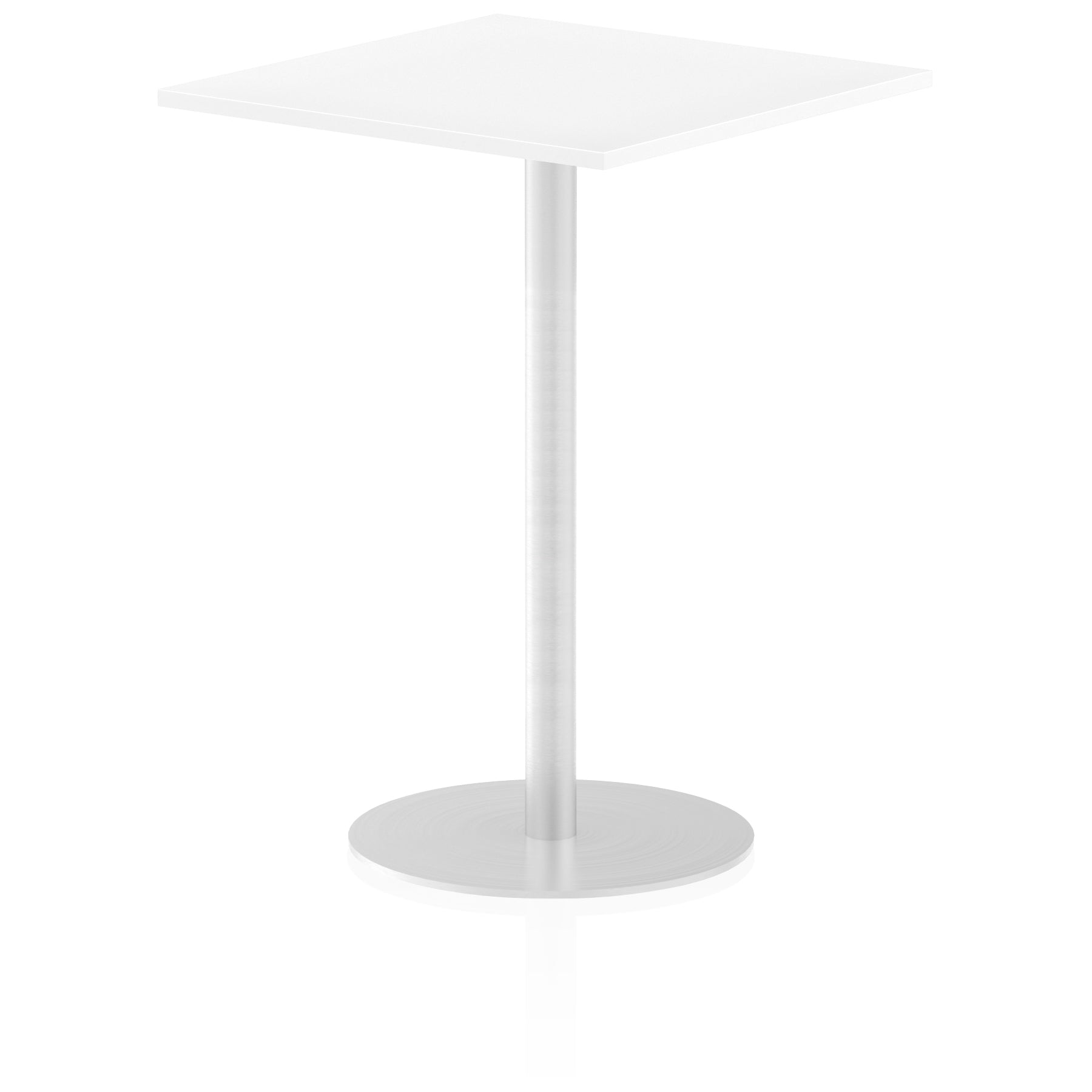 Italia Square Poseur Table - MFC Material, Self-Assembly, Bistro Leg, Silver Frame, 5-Year Guarantee - 1000x1000, 800x800, 600x600mm Sizes