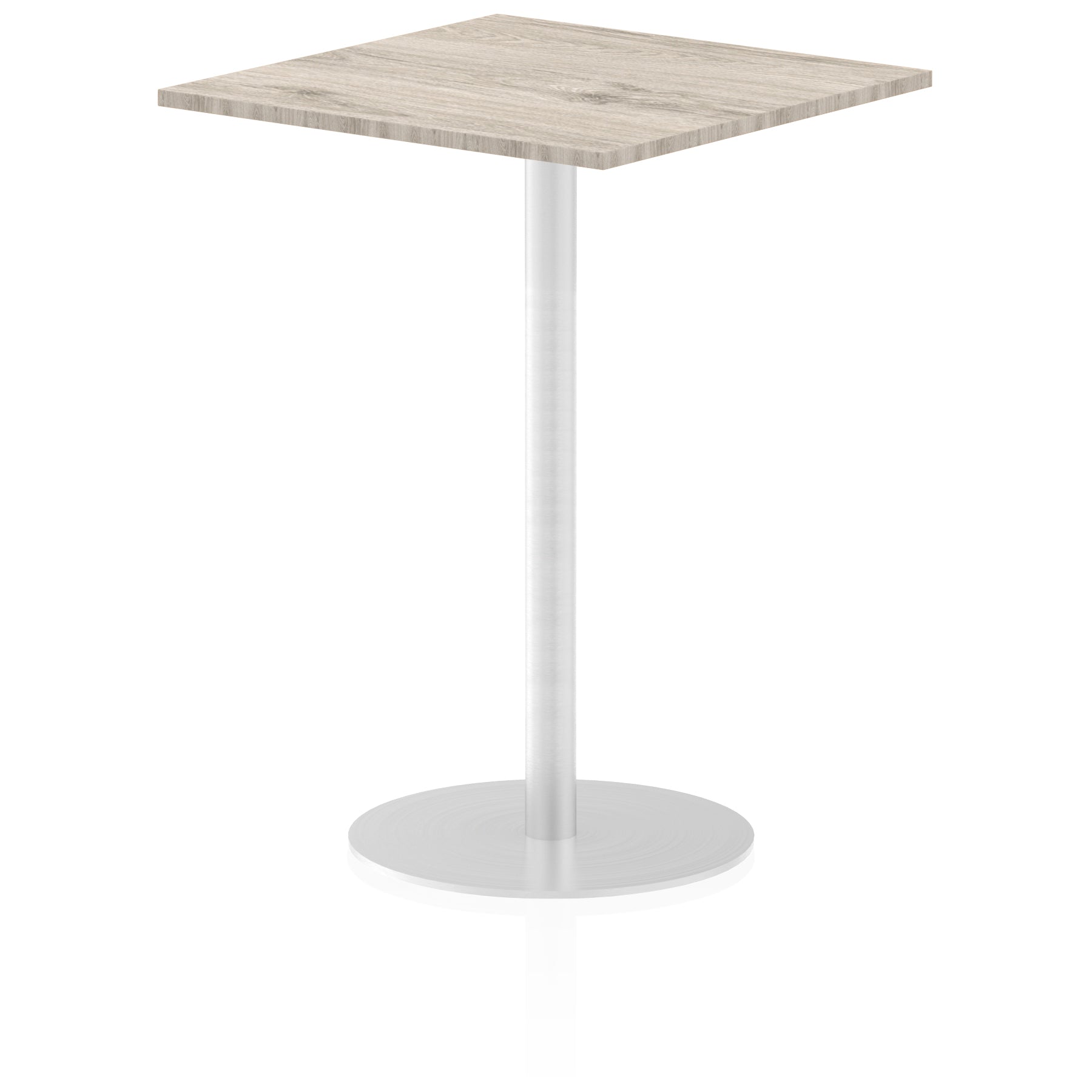 Italia Square Poseur Table - MFC Material, Self-Assembly, Bistro Leg, Silver Frame, 5-Year Guarantee - 1000x1000, 800x800, 600x600mm Sizes