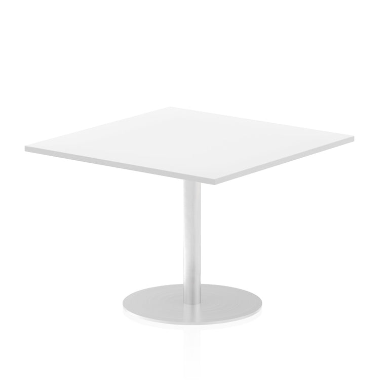 Italia Square Poseur Table - MFC Material, Self-Assembly, Bistro Leg, Silver Frame, 5-Year Guarantee - 1000x1000, 800x800, 600x600mm Sizes