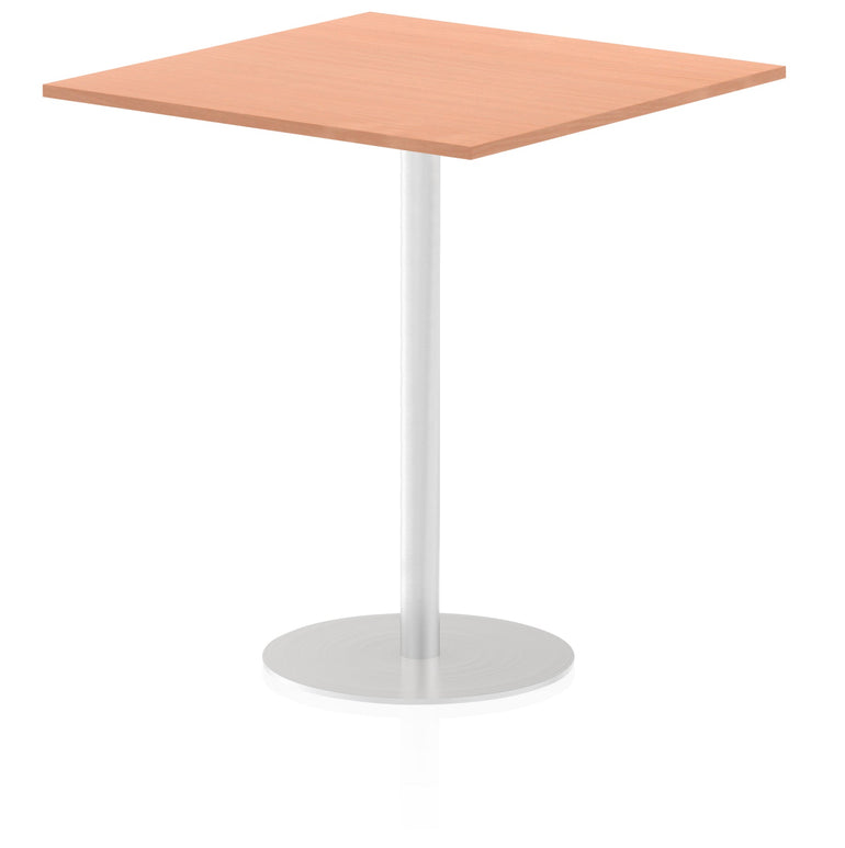Italia Square Poseur Table - MFC Material, Self-Assembly, Bistro Leg, Silver Frame, 5-Year Guarantee - 1000x1000, 800x800, 600x600mm Sizes