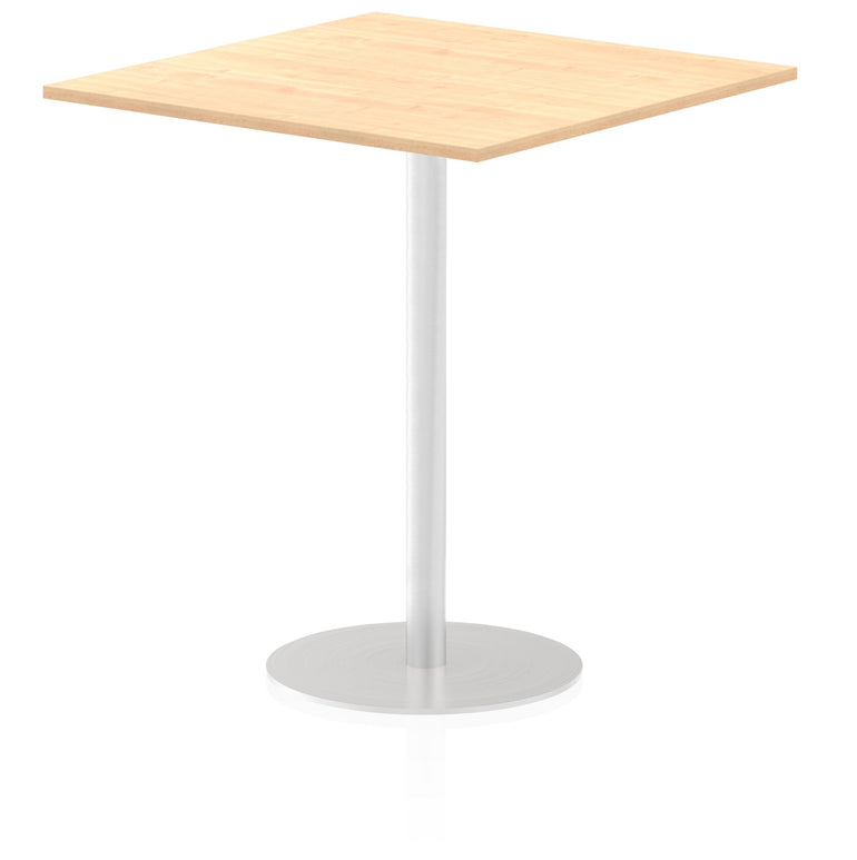 Italia Square Poseur Table - MFC Material, Self-Assembly, Bistro Leg, Silver Frame, 5-Year Guarantee - 1000x1000, 800x800, 600x600mm Sizes