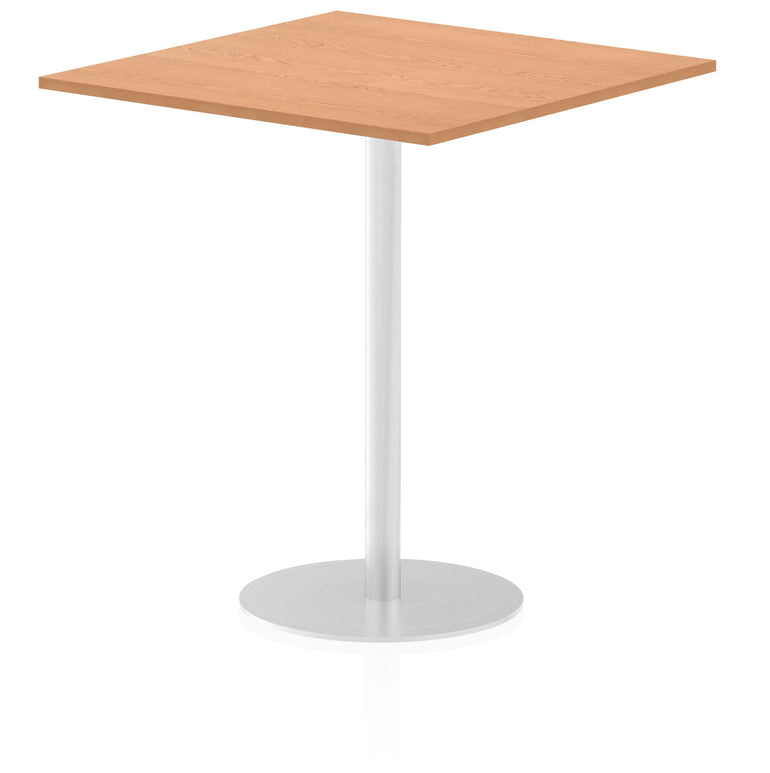 Italia Square Poseur Table - MFC Material, Self-Assembly, Bistro Leg, Silver Frame, 5-Year Guarantee - 1000x1000, 800x800, 600x600mm Sizes