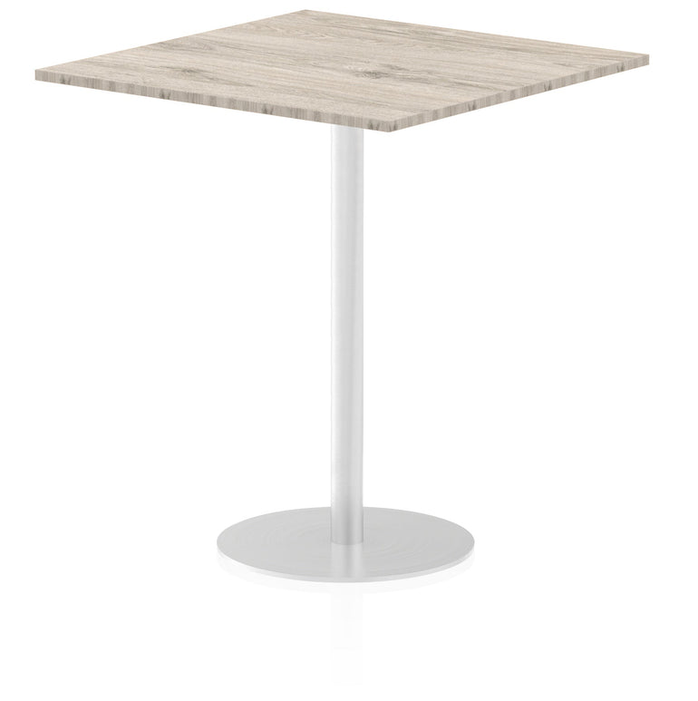 Italia Square Poseur Table - MFC Material, Self-Assembly, Bistro Leg, Silver Frame, 5-Year Guarantee - 1000x1000, 800x800, 600x600mm Sizes