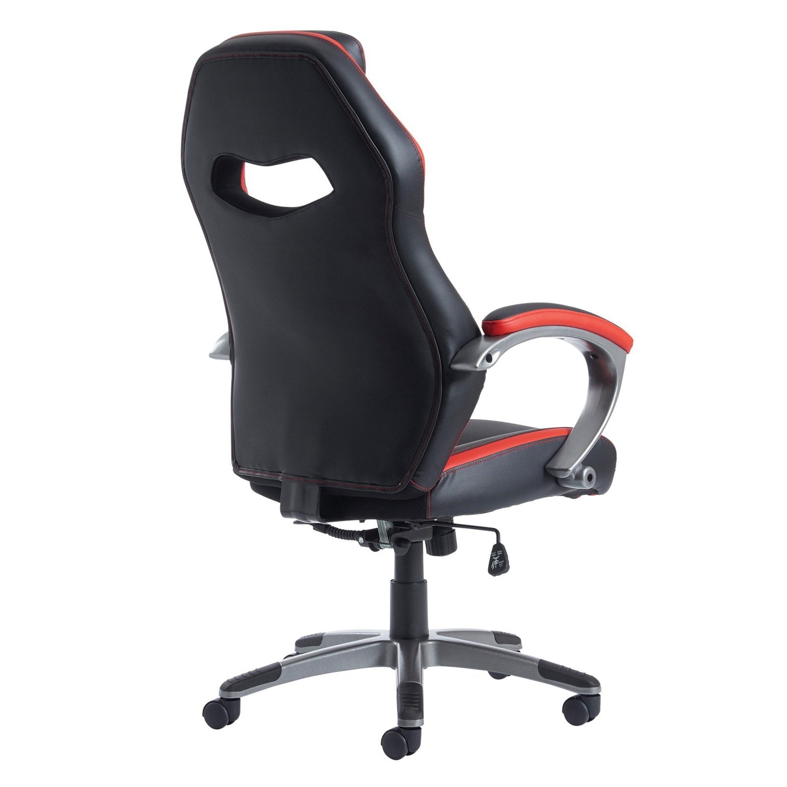 Jensen high back executive chair - black and red faux leather - Office Products Online