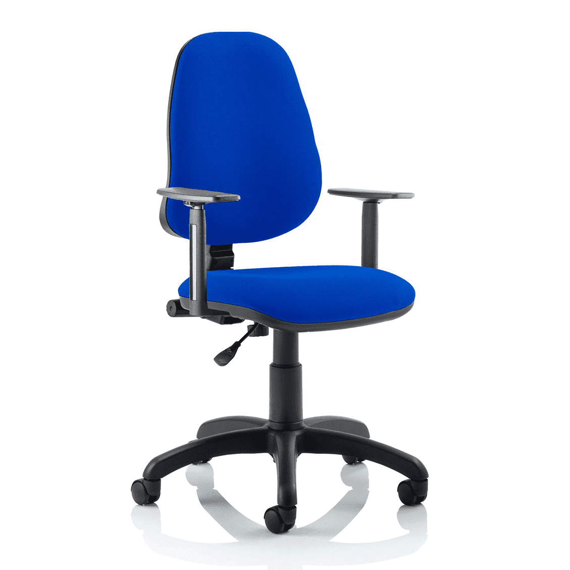 Eclipse Plus I Medium Back Task Operator Office Chair - Fabric Seat & Back, Nylon Frame, 125kg Capacity, 8hr Usage, Adjustable Arms, Flat Packed (600x600x1010mm)