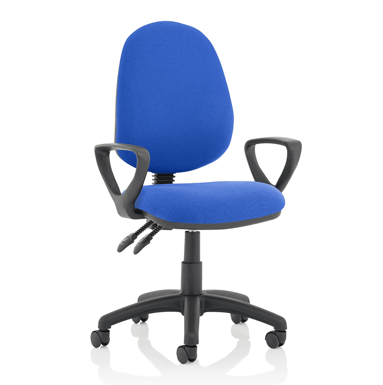 Eclipse Plus II Medium Back Task Operator Chair - Fabric & Bonded Leather, Adjustable Height, 125kg Capacity, 8hr Usage, 3yr Mechanism Warranty