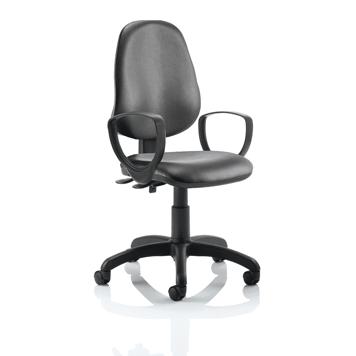 Eclipse Plus II Medium Back Task Operator Chair - Fabric & Bonded Leather, Adjustable Height, 125kg Capacity, 8hr Usage, 3yr Mechanism Warranty