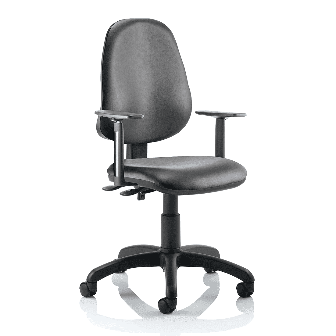 Eclipse Plus II Medium Back Task Operator Chair - Fabric & Bonded Leather, Adjustable Height, 125kg Capacity, 8hr Usage, 3yr Mechanism Warranty