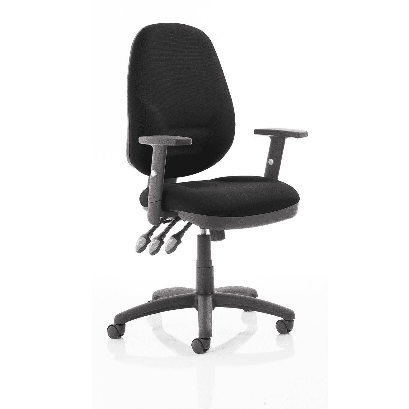 Eclipse Plus XL High Back Task Operator Office Chair - Fabric Seat & Back, Nylon Frame, 125kg Capacity, 8hr Usage, Adjustable Arms, 3yr Mechanism Warranty