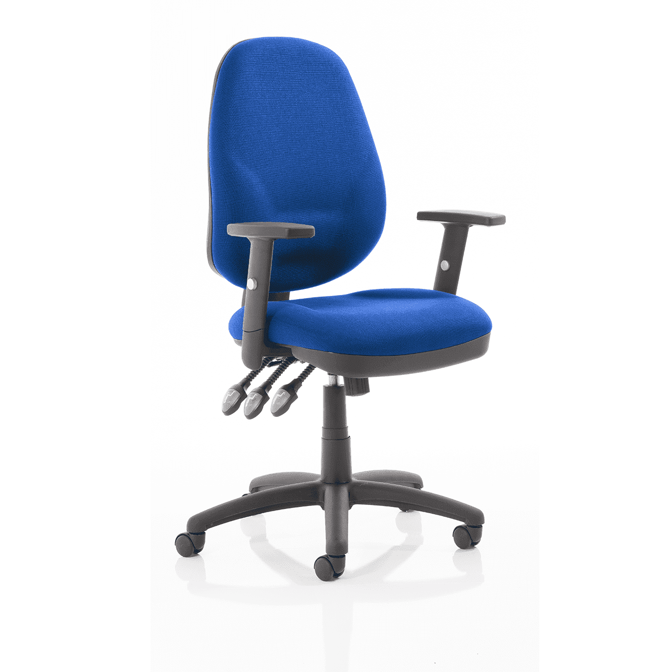 Eclipse Plus XL High Back Task Operator Office Chair - Fabric Seat & Back, Nylon Frame, 125kg Capacity, 8hr Usage, Adjustable Arms, 3yr Mechanism Warranty