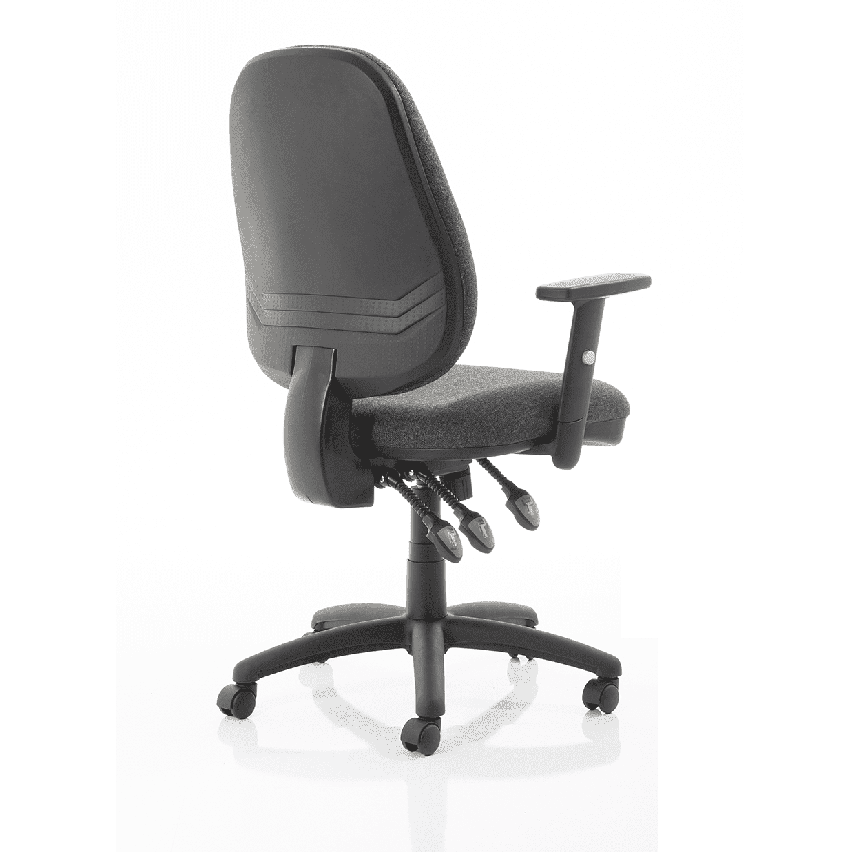 Eclipse Plus XL High Back Task Operator Office Chair - Fabric Seat & Back, Nylon Frame, 125kg Capacity, 8hr Usage, Adjustable Arms, 3yr Mechanism Warranty