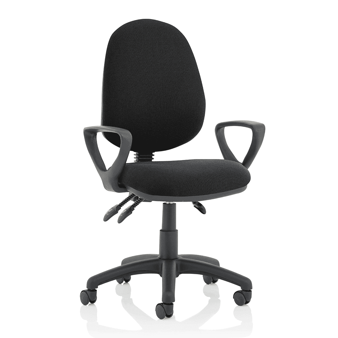 Eclipse Plus III Medium Back Task Operator Office Chair - Fabric & Bonded Leather, Adjustable Arms, 125kg Capacity, 8hr Usage, 3yr Warranty