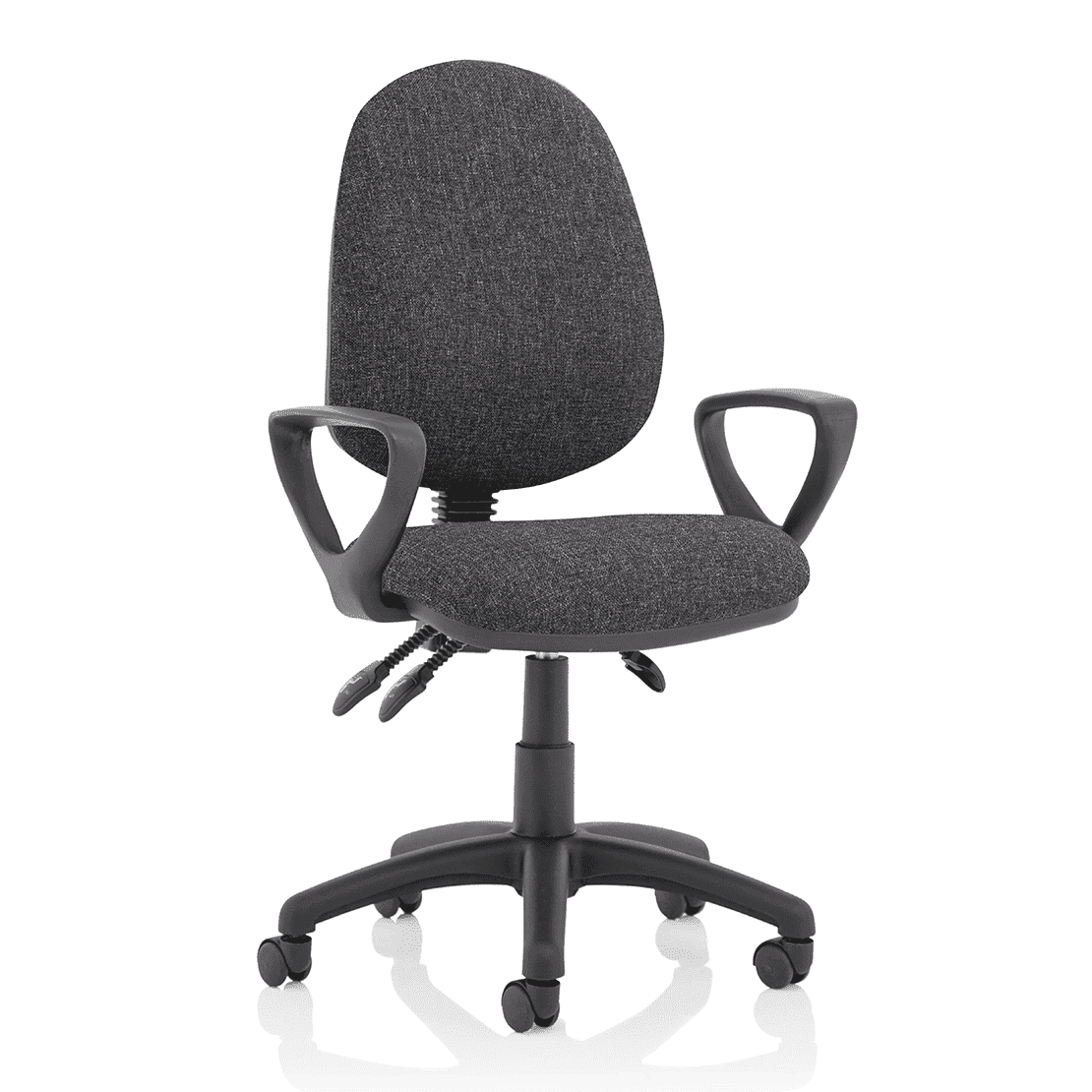 Eclipse Plus III Medium Back Task Operator Office Chair - Fabric & Bonded Leather, Adjustable Arms, 125kg Capacity, 8hr Usage, 3yr Warranty