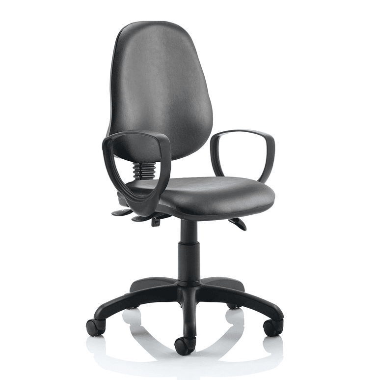 Eclipse Plus III Medium Back Task Operator Office Chair - Fabric & Bonded Leather, Adjustable Arms, 125kg Capacity, 8hr Usage, 3yr Warranty