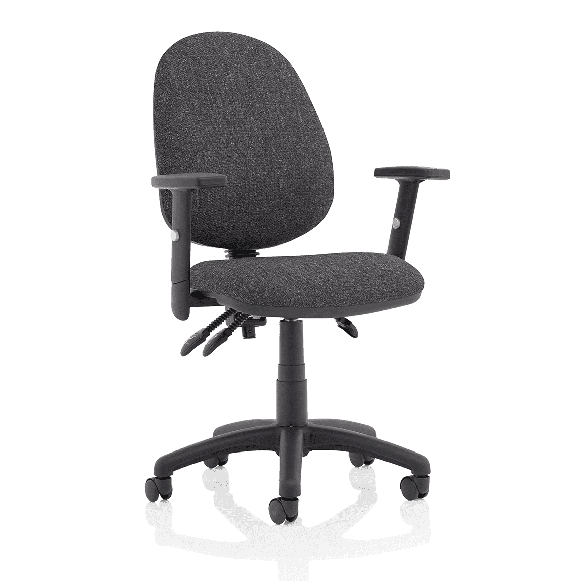 Eclipse Plus III Medium Back Task Operator Office Chair - Fabric & Bonded Leather, Adjustable Arms, 125kg Capacity, 8hr Usage, 3yr Warranty