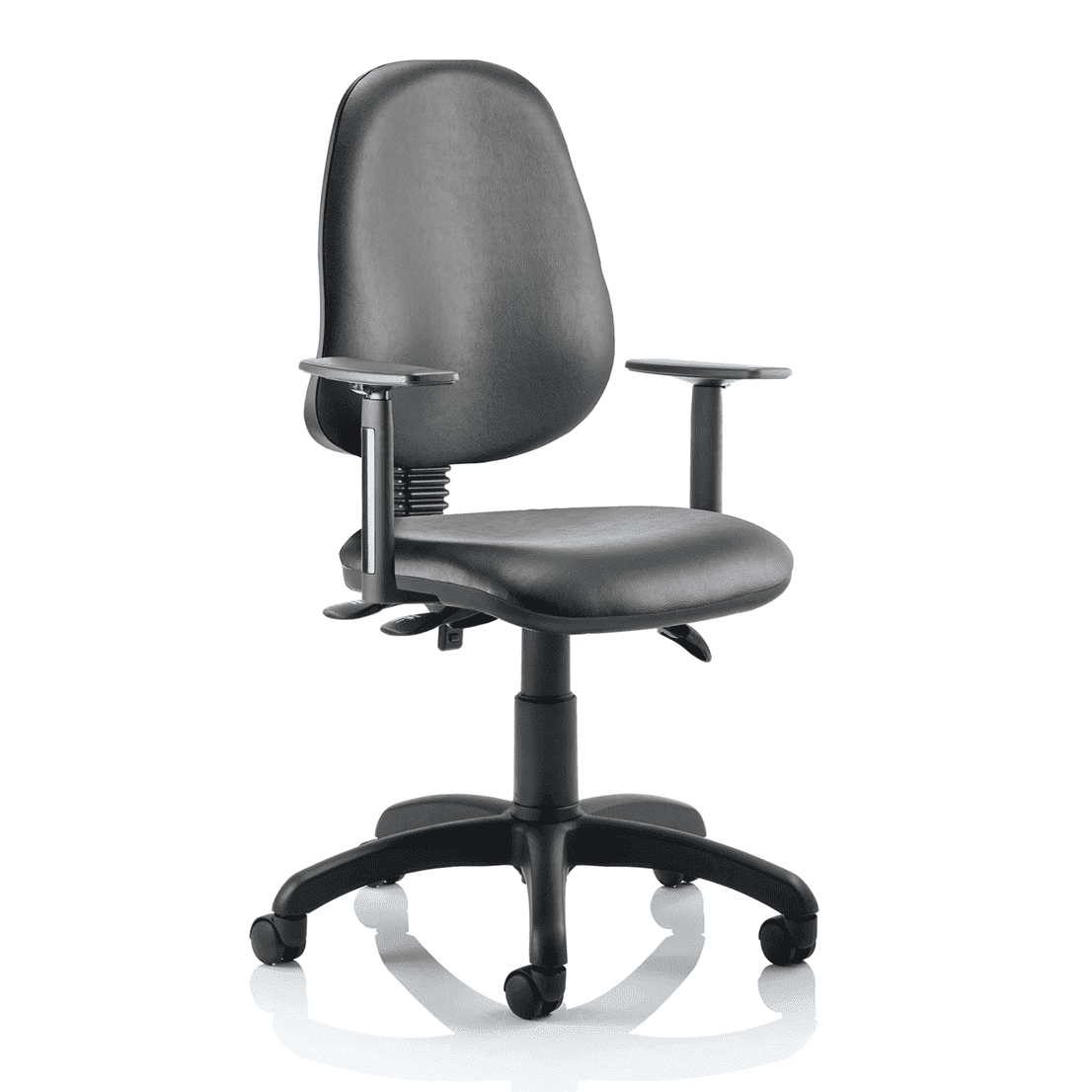 Eclipse Plus III Medium Back Task Operator Office Chair - Fabric & Bonded Leather, Adjustable Arms, 125kg Capacity, 8hr Usage, 3yr Warranty