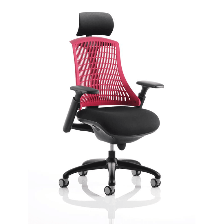 Flex Medium Back Task Operator Office Chair - Black Frame, Mesh & Fabric, Adjustable Arms, 110kg Capacity, 8hr Use, Flat Packed - 2Yr Mechanism Warranty