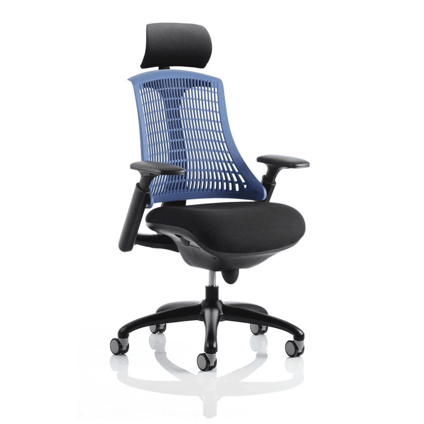 Flex Medium Back Task Operator Office Chair - Black Frame, Mesh & Fabric, Adjustable Arms, 110kg Capacity, 8hr Use, Flat Packed - 2Yr Mechanism Warranty