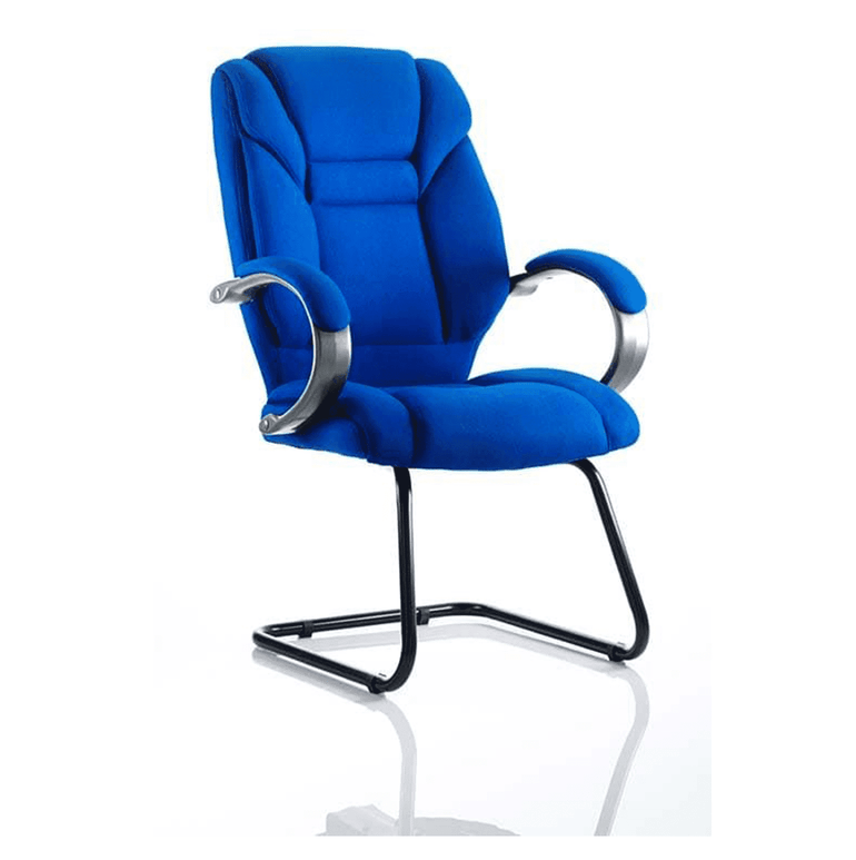 Galloway High Back Cantilever Visitor Chair with Arms - Fabric & Bonded Leather, Metal Frame, 115kg Capacity, 8hr Usage