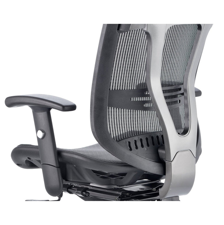 Mirage II Mesh Back Task Operator Office Chair - Height Adjustable Arms, Chrome Metal Frame, 125kg Capacity, 8hr Usage - Flat Packed