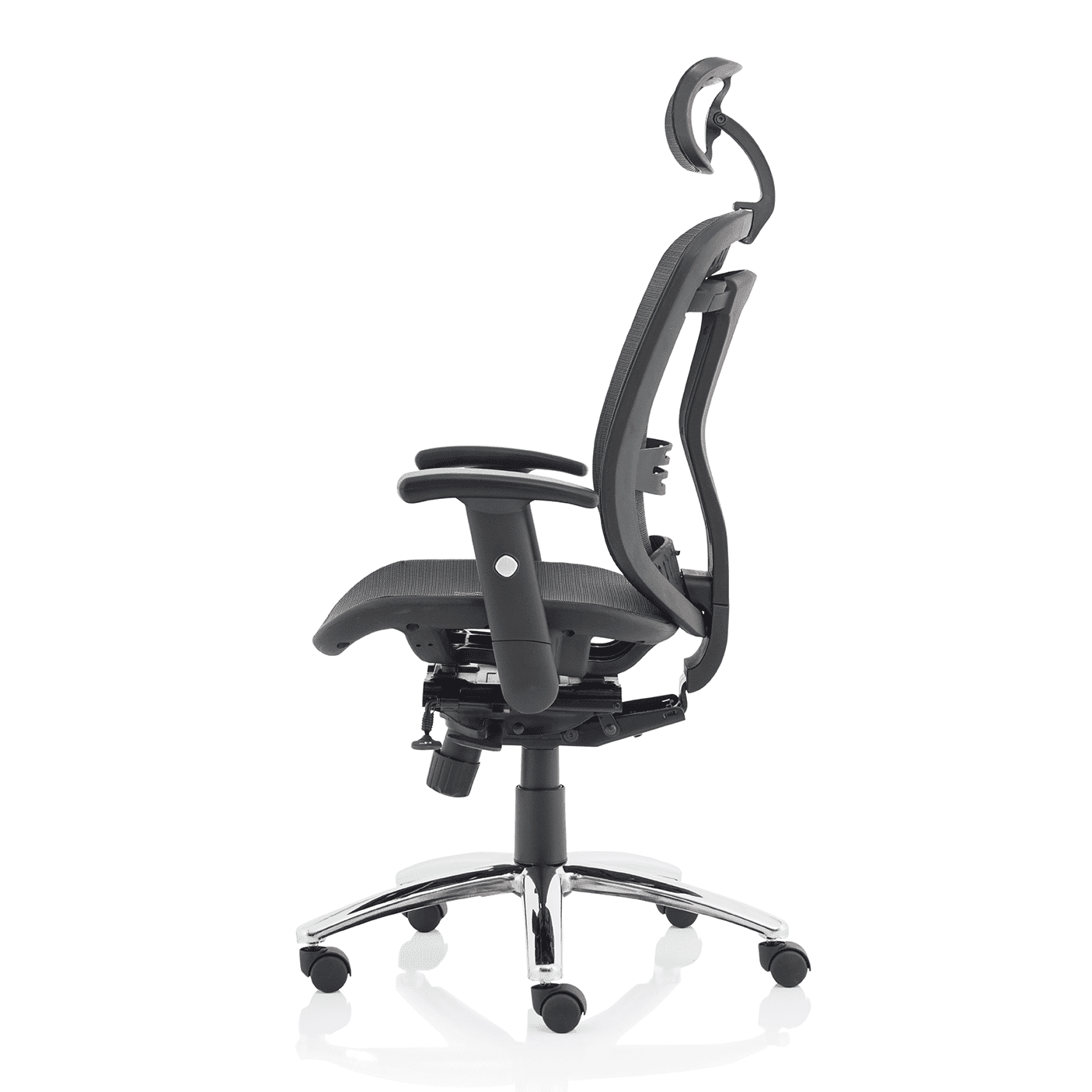 Mirage II Mesh Back Task Operator Office Chair - Height Adjustable Arms, Chrome Metal Frame, 125kg Capacity, 8hr Usage - Flat Packed