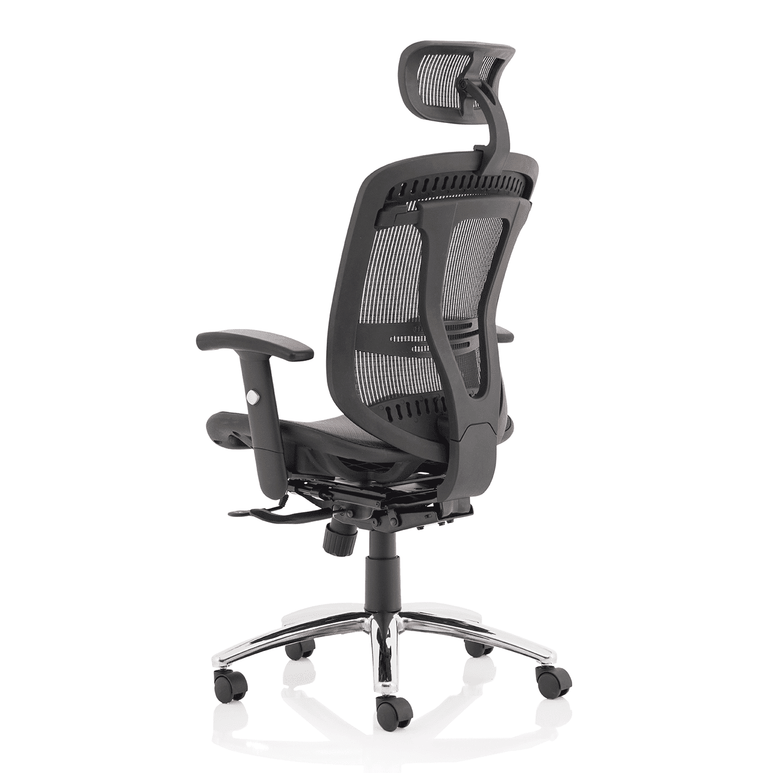 Mirage II Mesh Back Task Operator Office Chair - Height Adjustable Arms, Chrome Metal Frame, 125kg Capacity, 8hr Usage - Flat Packed