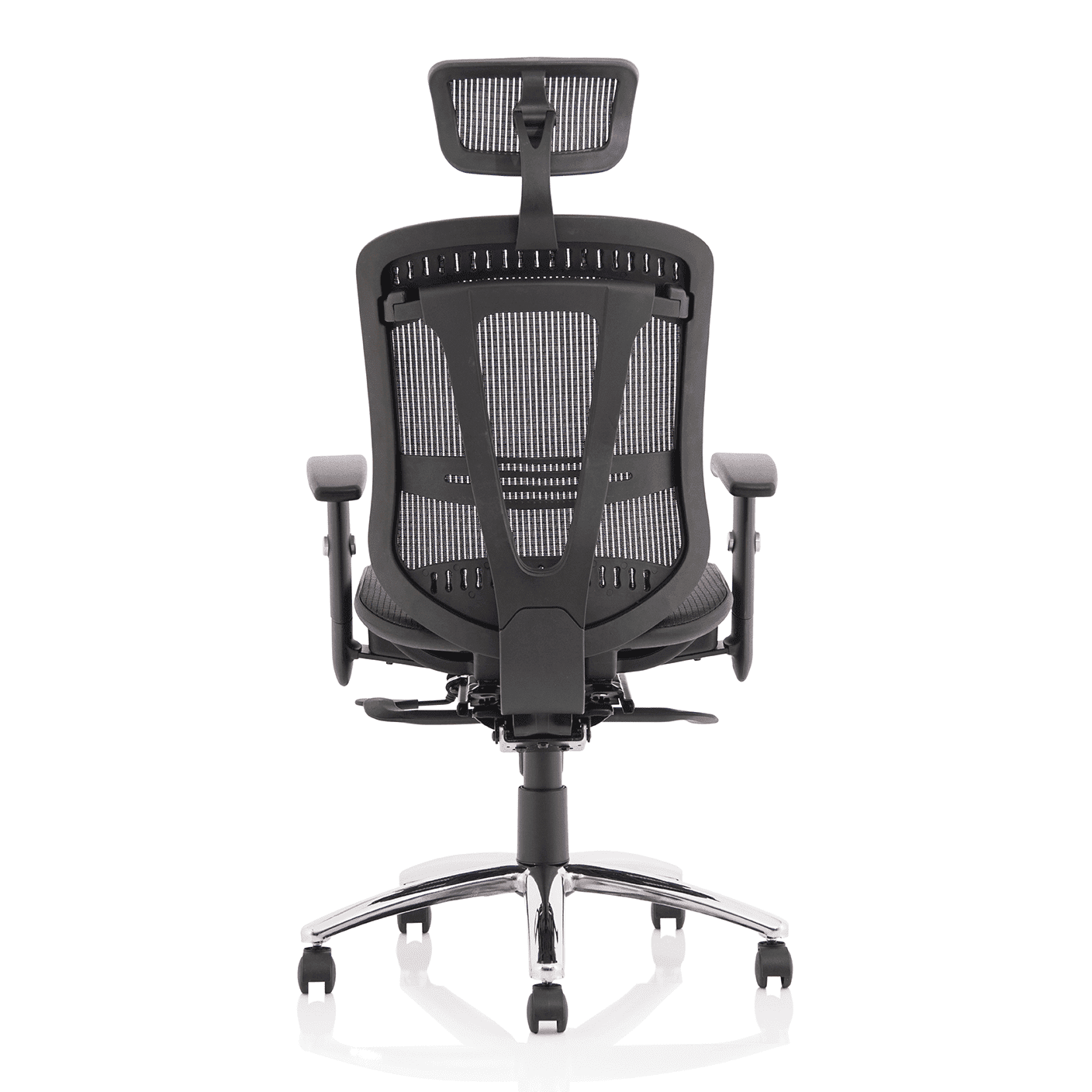 Mirage II Mesh Back Task Operator Office Chair - Height Adjustable Arms, Chrome Metal Frame, 125kg Capacity, 8hr Usage - Flat Packed