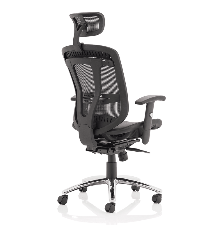 Mirage II Mesh Back Task Operator Office Chair - Height Adjustable Arms, Chrome Metal Frame, 125kg Capacity, 8hr Usage - Flat Packed