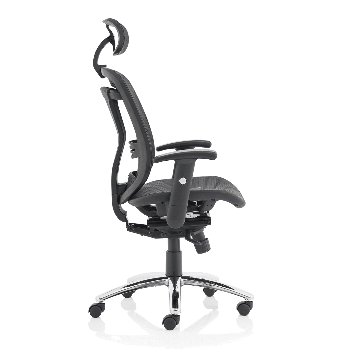 Mirage II Mesh Back Task Operator Office Chair - Height Adjustable Arms, Chrome Metal Frame, 125kg Capacity, 8hr Usage - Flat Packed