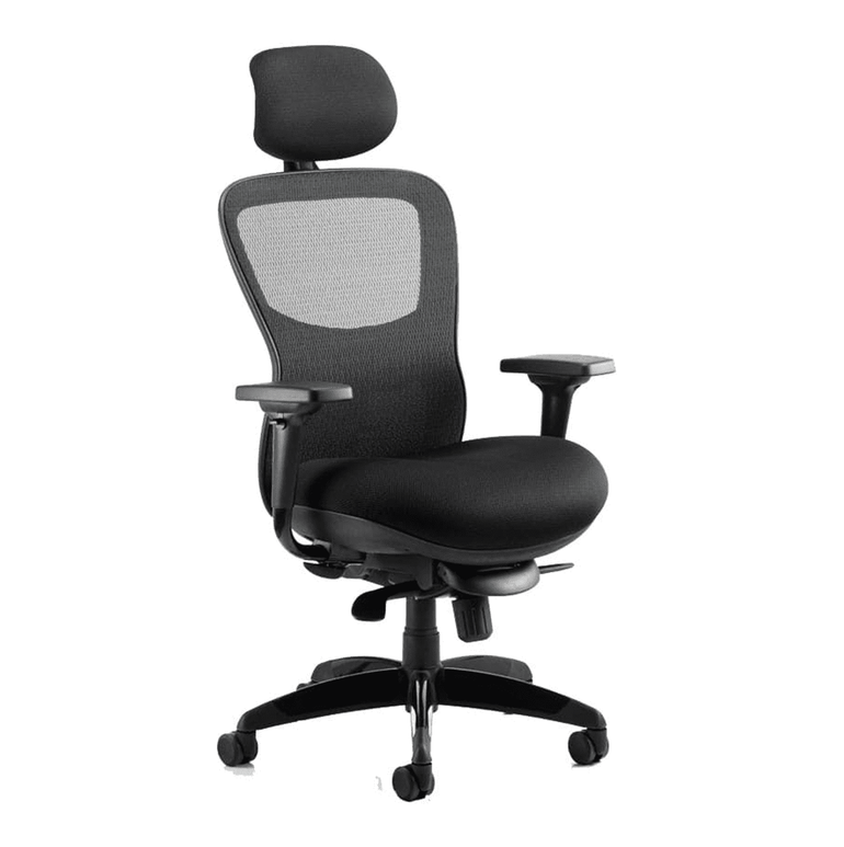 Stealth Shadow High Mesh Back Ergonomic Posture Chair with Arms - 24hr Usage, Adjustable Lumbar Support & Headrest, 135kg Capacity