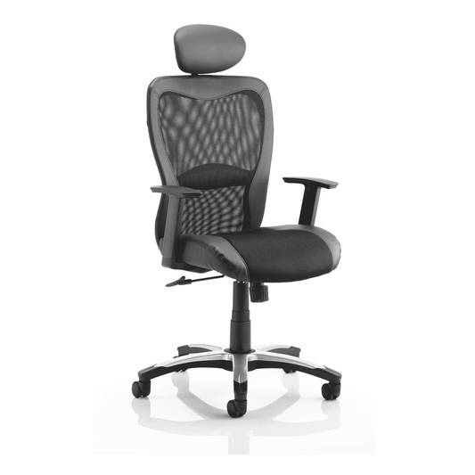 Victor II Mesh Back Executive Office Chair - Adjustable Arms, Lumbar Support, Headrest, 110kg Capacity, 8hr Usage - Flat Packed (94013000)