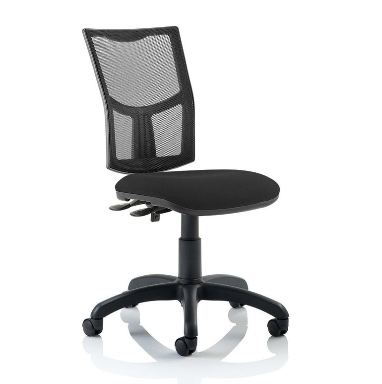 Eclipse Plus II Medium Mesh Back Task Operator Office Chair - Adjustable Height, Fabric & Bonded Leather Seat, 125kg Capacity, 8hr Usage, 3yr Warranty