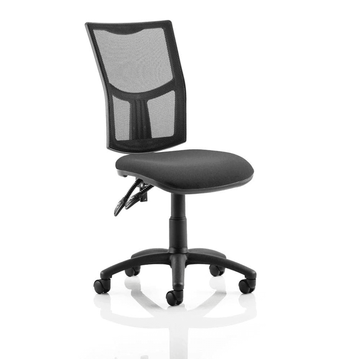 Eclipse Plus II Medium Mesh Back Task Operator Office Chair - Adjustable Height, Fabric & Bonded Leather Seat, 125kg Capacity, 8hr Usage, 3yr Warranty