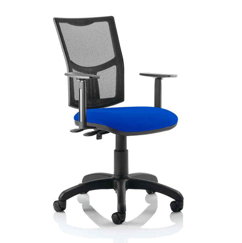 Eclipse Plus II Medium Mesh Back Task Operator Office Chair - Adjustable Height, Fabric & Bonded Leather Seat, 125kg Capacity, 8hr Usage, 3yr Warranty