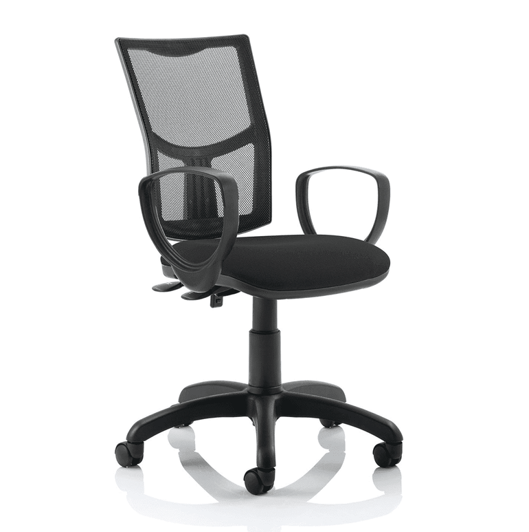 Eclipse Plus II Medium Mesh Back Task Operator Office Chair - Adjustable Height, Fabric & Bonded Leather Seat, 125kg Capacity, 8hr Usage, 3yr Warranty