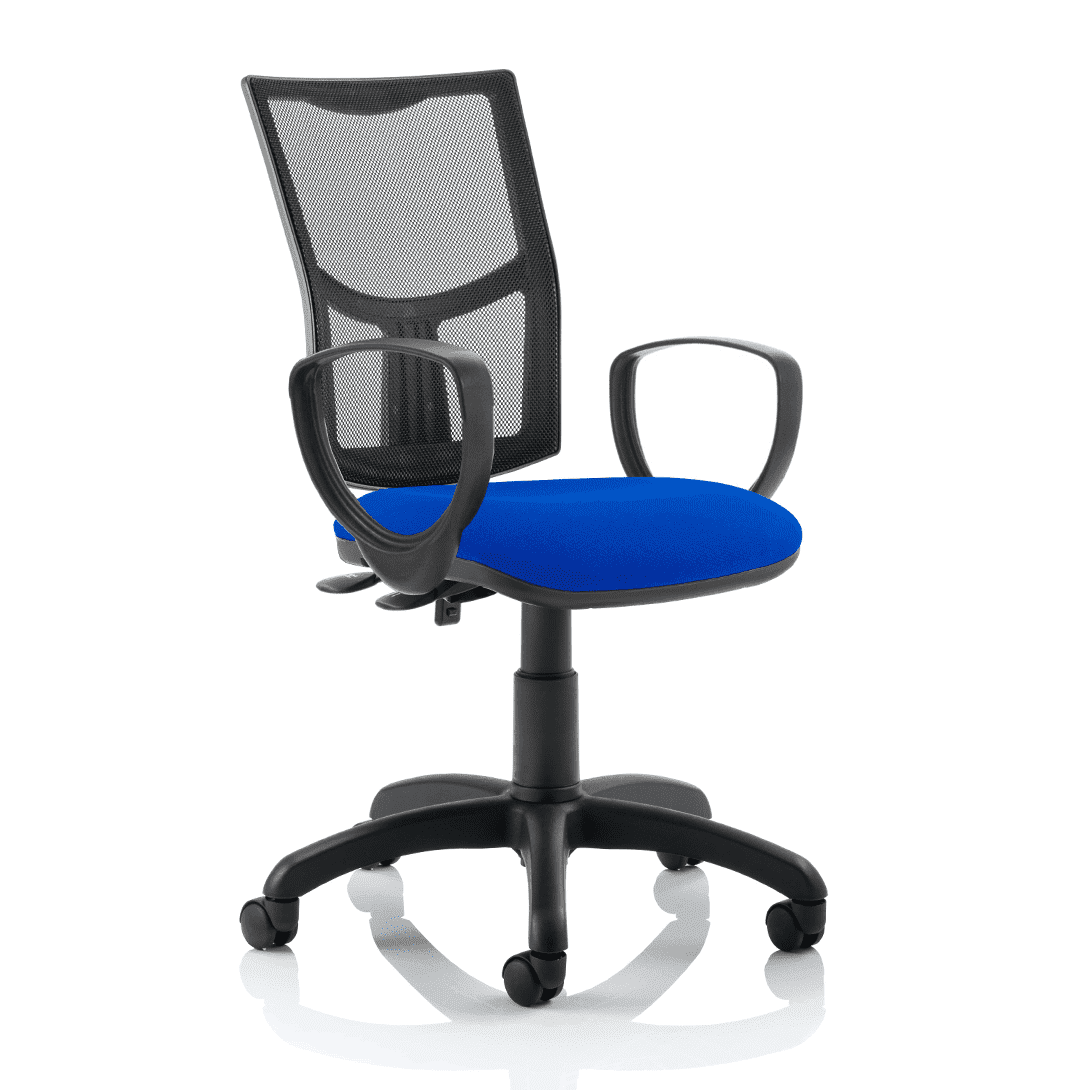 Eclipse Plus II Medium Mesh Back Task Operator Office Chair - Adjustable Height, Fabric & Bonded Leather Seat, 125kg Capacity, 8hr Usage, 3yr Warranty