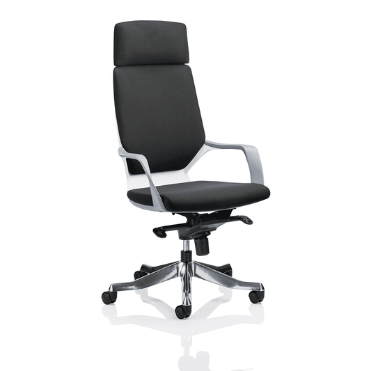 Xenon High Back Executive Office Chair with Arms - Fabric, Aluminium & Nylon Frame, 125kg Capacity, 8hr Usage, 5yr Mechanism & 2yr Fabric Warranty