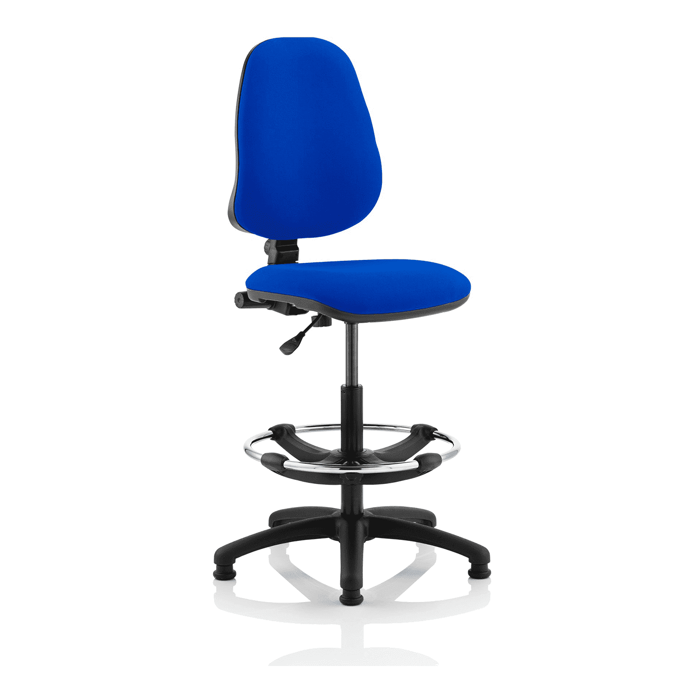 Eclipse Plus I Medium Back Task Office Chair - Hi Rise Draughtsman Kit, Fabric Seat & Back, Metal Frame, 125kg Capacity, 8hr Usage - Flat Packed