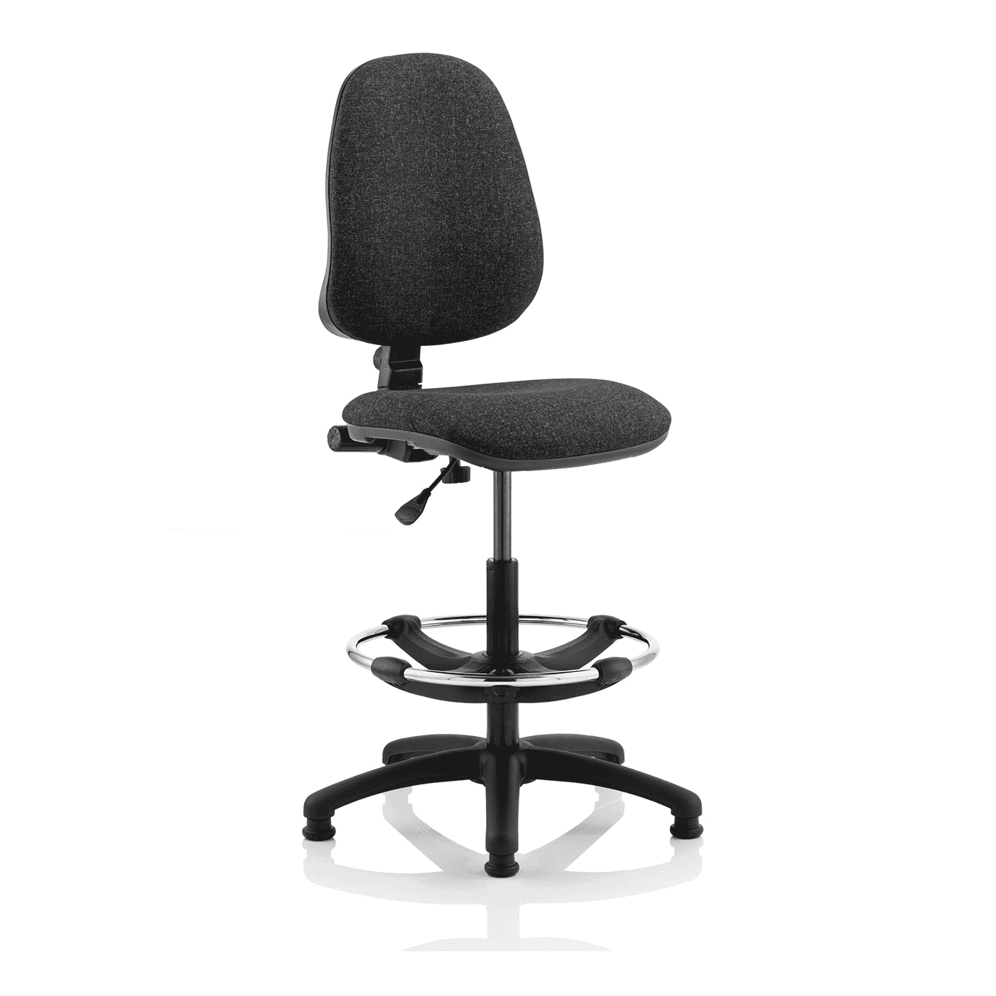 Eclipse Plus I Medium Back Task Office Chair - Hi Rise Draughtsman Kit, Fabric Seat & Back, Metal Frame, 125kg Capacity, 8hr Usage - Flat Packed