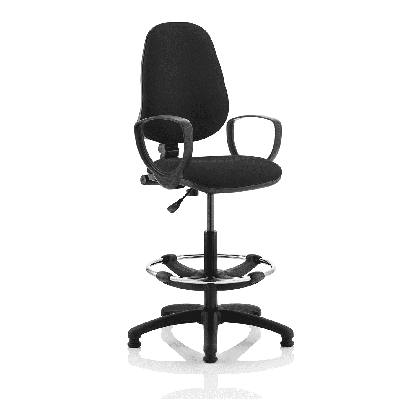 Eclipse Plus I Medium Back Task Office Chair - Hi Rise Draughtsman Kit, Fabric Seat & Back, Metal Frame, 125kg Capacity, 8hr Usage - Flat Packed