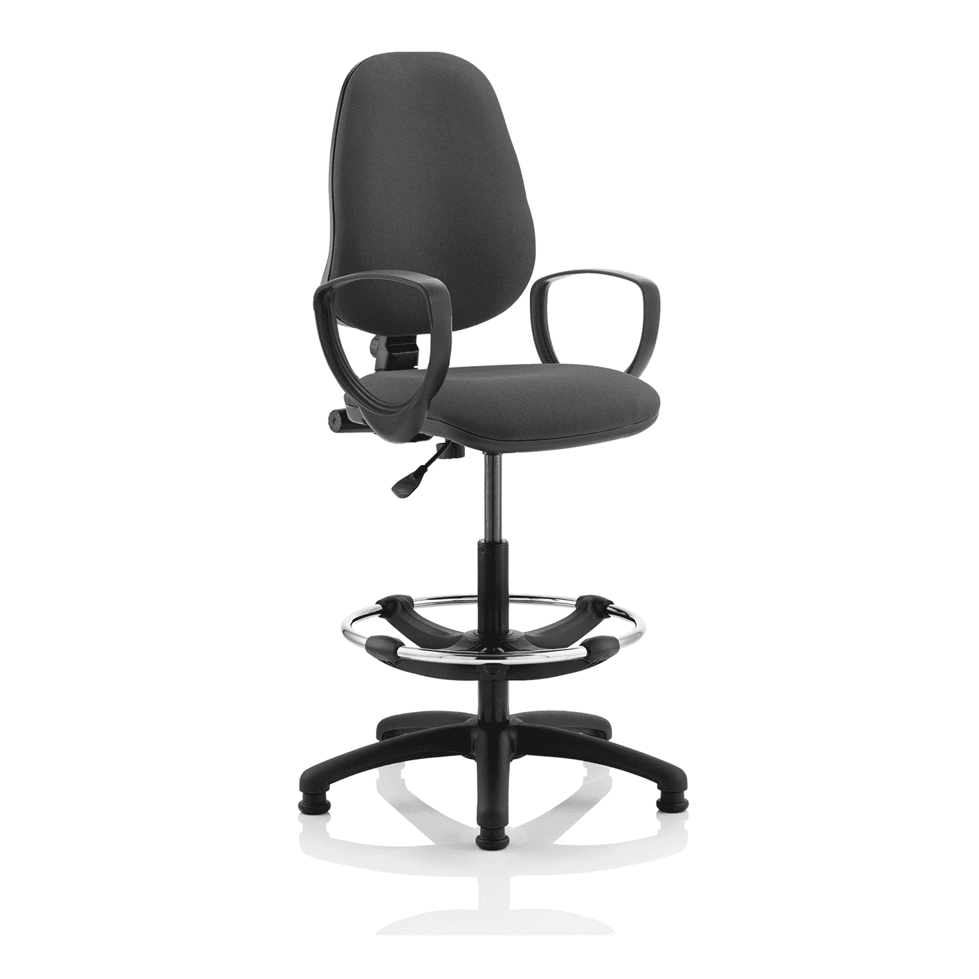 Eclipse Plus I Medium Back Task Office Chair - Hi Rise Draughtsman Kit, Fabric Seat & Back, Metal Frame, 125kg Capacity, 8hr Usage - Flat Packed